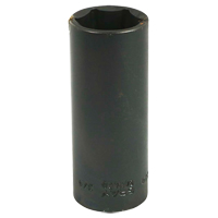 Socket, Impact, 3/4", 3/8" Drive, 6 Points, Deep Les Fournitures Industrielles Méga
