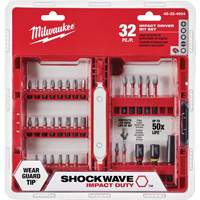 Shockwave Driver Bit Set, 32 Pcs., Phillips/Slotted/Torx&reg; Les Fournitures Industrielles Méga