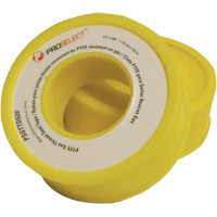 Ruban &agrave; filetage pour tuyau en PTFE pour industrie p&eacute;troli&egrave;re et gazi&egrave;re, 12,7 mm (1/2") x 6,6 m (21,67'), Jaune Les Fournitures Industrielles Méga