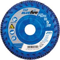 Disque &agrave; lamelles &agrave; grain grossier BlueFire, 5" x 7/8", Type 27, Grain 60, Alumine de zirconium Les Fournitures Industrielles Méga