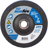 Disque &agrave; lamelles &agrave; grain grossier BlueFire, 7" x 7/8", Type 27, Grain 80, Alumine de zirconium Les Fournitures Industrielles Méga
