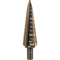 Step Drill Bit, 3/16"/#4 - 7/8"/#4 , 1/32" Increments, High Speed Cobalt Les Fournitures Industrielles Méga
