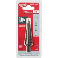 Step Drill Bit, 3/16"/#4 - 7/8"/#4 , 1/32" Increments, High Speed Cobalt Les Fournitures Industrielles Méga