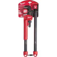 Cheater Adaptable Pipe Wrench, 2-1/2" Jaw Capacity, 18"/24"/10" Long, Powder Coated Finish, Ergonomic Handle Les Fournitures Industrielles Méga