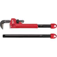 Cheater Adaptable Pipe Wrench, 2-1/2" Jaw Capacity, 18"/24"/10" Long, Powder Coated Finish, Ergonomic Handle Les Fournitures Industrielles Méga
