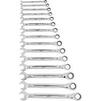 Ratcheting Wrench Set, Combination, 15 Pieces, Metric Les Fournitures Industrielles Méga