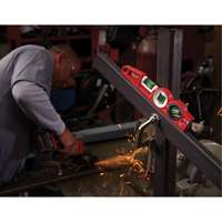 Die Cast Torpedo Level with 360 Degree Locking Vial, 10" L, Aluminum, 3 Vials, Magnetic Les Fournitures Industrielles Méga