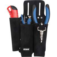 Porte-outils pour monteur de ligne, Porte-outil multiple, Cuir, 3 Poches Les Fournitures Industrielles Méga
