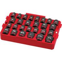 Jeu de douilles profondes 3/8" Shockwave Impact Duty Packout, 27 Mcx, Chocs, Prise de 1/2" Les Fournitures Industrielles Méga