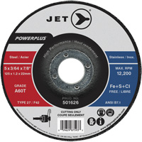 Meule &agrave; tronçonner PowerPlus A60T, 5" x 3/64", Arbre de 7/8", Type 27, 12 200 Tr/min Les Fournitures Industrielles Méga
