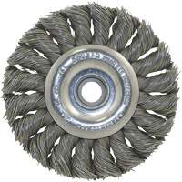 Knot Twisted Wire Wheels, 8" Dia., 0.020" Fill, 1/2" Arbor, Steel Les Fournitures Industrielles Méga