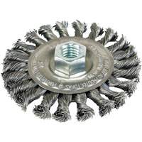 Twist Knot Wheels Threaded for Angle Grinders, 4" Dia., 0.022" Fill, 5/8"-11 Arbor, Steel Les Fournitures Industrielles Méga