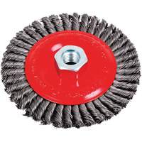 Stringer Bead Brushes for Angle Grinders, 5" Dia., 0.02" Fill, 5/8"-11 Arbor, Steel Les Fournitures Industrielles Méga