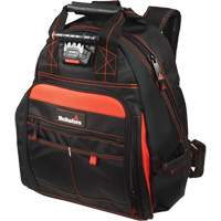 Sac &agrave; dos &agrave; outils &eacute;clair&eacute;, Noir/Rouge, Balistique/Polyester Les Fournitures Industrielles Méga