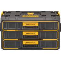 Unit&eacute; &agrave; trois tiroirs ToughSystem 2.0, 21-4/5" x 12-3/10" x 12-3/5", Noir/Jaune Les Fournitures Industrielles Méga