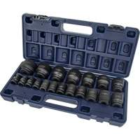 SAE Socket Set, 19 Pcs, Impact, 1/2" Drive Size Les Fournitures Industrielles Méga