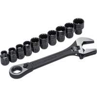 Ensemble de cannelure & cl&eacute; ajustable Pass-Thru X6 11 mcx, 13" lo, la max. 2-27/50", Phosphate noir Les Fournitures Industrielles Méga