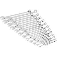 12-Point Long Pattern Combination Metric Wrench Set in Foam Storage Tray, Open-Ended, 24 Pieces, Metric Les Fournitures Industrielles Méga