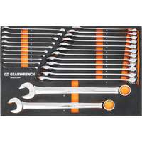 12-Point Long Pattern Combination Metric Wrench Set in Foam Storage Tray, Open-Ended, 24 Pieces, Metric Les Fournitures Industrielles Méga
