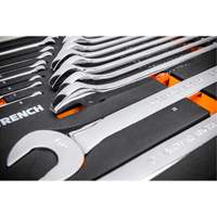 12-Point Long Pattern Combination Metric Wrench Set in Foam Storage Tray, Open-Ended, 24 Pieces, Metric Les Fournitures Industrielles Méga