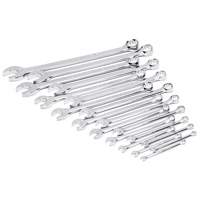 12-Point Long Pattern Combination SAE Wrench Set in Foam Storage Tray, Open-Ended, 19 Pieces, Imperial Les Fournitures Industrielles Méga