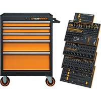 Jeu d'outils de m&eacute;canicien dans des plateaux modulaires en mousse avec conteneur de rangement, 247 morceaux Les Fournitures Industrielles Méga