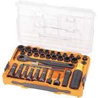 KNECT Complete Impact Pass Through & Flip Socket Set, 39 Pcs, Impact Les Fournitures Industrielles Méga