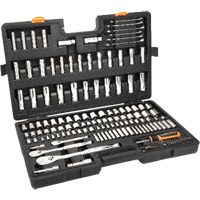 1/4", 3/8”, & 1/2" Drive 90T SAE/MM Mechanics Hand Tool Set Les Fournitures Industrielles Méga