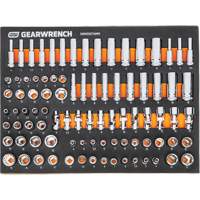 Jeu d'outils m&eacute;triques pour m&eacute;canicien MEGAMOD dans des plateaux en mousse modulaire avec armoire roulante &agrave; outils, 358 morcea Les Fournitures Industrielles Méga