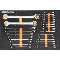 Jeu d'outils m&eacute;triques pour m&eacute;canicien MEGAMOD dans des plateaux en mousse modulaire avec armoire roulante &agrave; outils, 358 morcea Les Fournitures Industrielles Méga