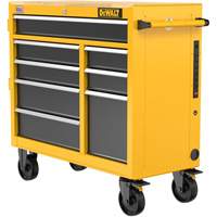 Postes de travail industriel mobile, 8 tiroirs, 40" la x Jaune Les Fournitures Industrielles Méga