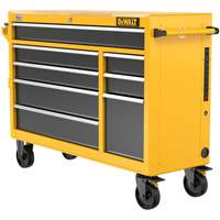 Postes de travail industriel mobile, 8 tiroirs, 52" la x Jaune Les Fournitures Industrielles Méga
