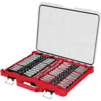 Jeu de cliquets et douilles m&eacute;triques/SAE avec organisateur PACKOUT &agrave; profil bas, 98 Mcx, Prise de 3/8" Les Fournitures Industrielles Méga