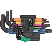 Jeu de cl&eacute;s coud&eacute;es multicolores 950/9 Hex-Plus , 9 mcx, M&eacute;trique Les Fournitures Industrielles Méga