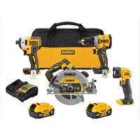 XR&reg; Brushless Cordless 4-Tool Combo Kit, Lithium-Ion, 20 V Les Fournitures Industrielles Méga