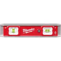 Torpedo Level with Lighted Vials, 9" L, Aluminum, 2 Vials, Magnetic Les Fournitures Industrielles Méga