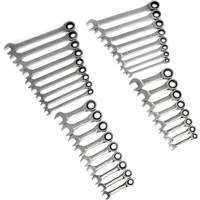 72-Tooth 12 Point Standard & Stubby Wrench Set, Ratcheting Combination, 34 Pieces, Imperial and Metric Les Fournitures Industrielles Méga