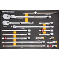 Ensemble d'outils &agrave; cliquet et d'entraînement 1/2" &agrave; 90 dents avec plateau de rangement en mousse Les Fournitures Industrielles Méga