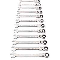 90-Tooth 12 Point Wrench Set, Flex Head/Ratcheting Combination, 12 Pieces, Metric Les Fournitures Industrielles Méga
