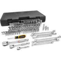 Jeu d'outils pour m&eacute;caniciens &agrave; 6 et 12 pans standards et profonds de 1/4", 3/8" et 1/2" SAE/m&eacute;triques Les Fournitures Industrielles Méga