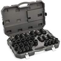 Jeu de douilles m&eacute;triques &agrave; 6 pans, 28 Mcx, Chocs, Prise de 3/4", Profond Les Fournitures Industrielles Méga