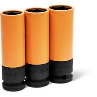 Metric High-Strength Wheel Protector Socket Set, 3 Pcs, Impact, 1/2" Drive Size, Deep Les Fournitures Industrielles Méga