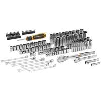 Jeu d'outils manuels pour m&eacute;canicien 90T SAE/m&eacute;trique avec prises 1/4" & 3/8" Les Fournitures Industrielles Méga