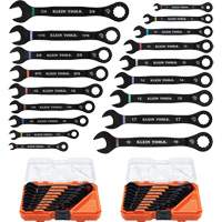Wrench Set, Ratcheting Combination, 18 Pieces, Imperial and Metric Les Fournitures Industrielles Méga