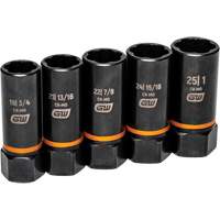 Bolt Biter Extraction Socket Set, 5 Pcs, Impact, 1/2" Drive Size, Deep Les Fournitures Industrielles Méga