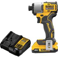 Brushless Cordless Impact Driver Kit, 1/4", 1700 in-lbs Max. Torque, 20 V, Lithium-Ion Les Fournitures Industrielles Méga