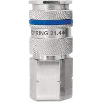 Raccord industriel rapide QUIKSILVER, Laiton nickel&eacute;, 1/4", NPT femelle, 435 PSI Les Fournitures Industrielles Méga