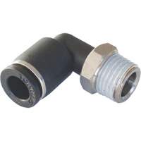 MAXFIT Push-to-Connect to Male NPT Elbow Adapter, 3/8" x 1/2" Dia., PBT Polymer Les Fournitures Industrielles Méga