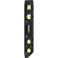 Niveau Torpedo en aluminium usin&eacute; (billet), 9" lo, Aluminium, 4 fioles, Magn&eacute;tique Les Fournitures Industrielles Méga