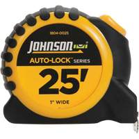 Ruban &agrave; mesurer Auto-Lock avec agrafe de ceinture en acier, 1" x 25', Marques de goujon 1/16" Les Fournitures Industrielles Méga